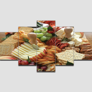 Canvas Print Split Panels (5 in 1) – Fruits and Snacks