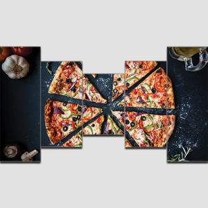 Canvas Print Split Panels (5 in 1) – Pizza