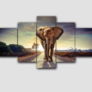 Canvas Print Split Panels (5 in 1) – Elephant