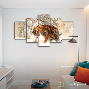 Canvas Print Split Panels (5 in 1) – Tiger