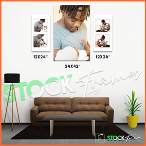 Canvas Prints Gallery Set Panels – 5 Images in 3 Frames