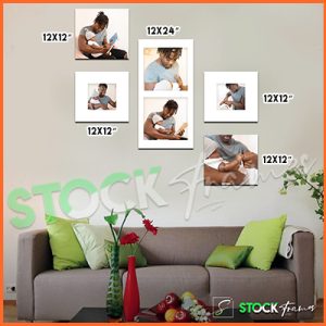 Canvas Prints Gallery Set Panels – 6 Images in 5 Frames