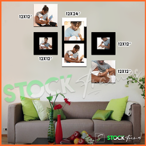 Canvas Prints Gallery Set Panels – 6 Images in 5 Frames