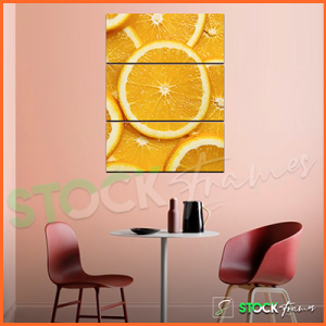 Canvas Prints Triptych – (3 Piece Orange Fruit Wall Art)